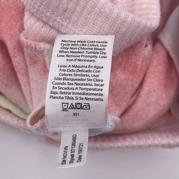 Secret Treasures Sz M Tie Dye Shorts Elastic Waist Pockets Coral Pink Yellow - Picture 5 of 5